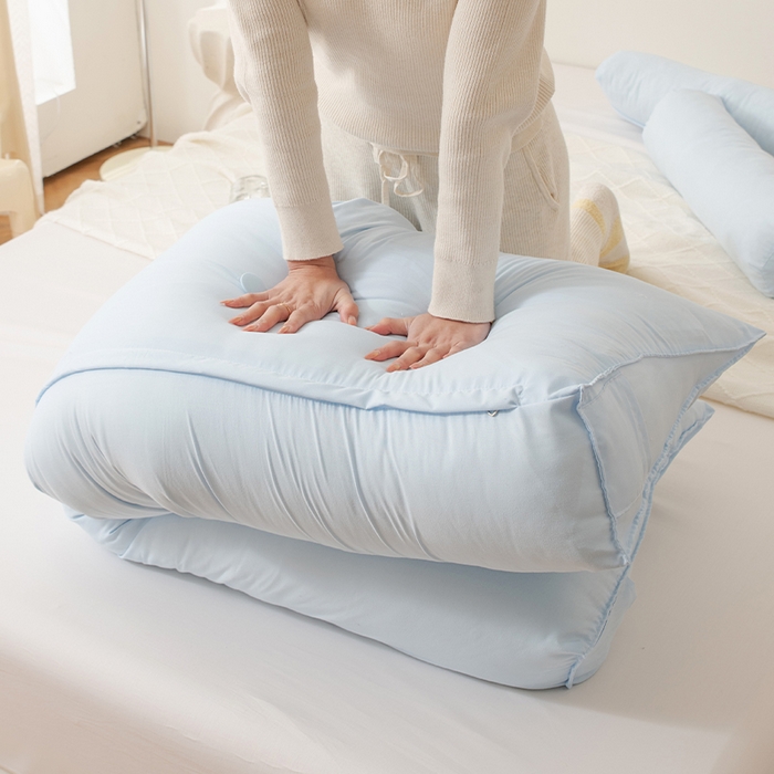 91家纺网 家纺一手货源 找家纺 2025新款高级感床头大靠垫三角床上靠枕护腰榻榻米靠背浅粉沙发软包拆洗 浅蓝