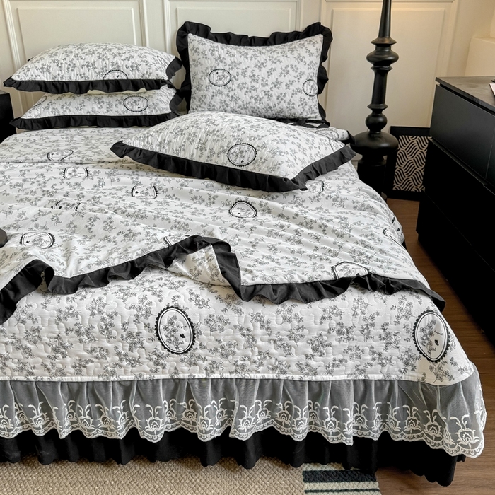 91家纺网 家纺一手货源 找家纺 绣女坊 2025新款夏被款床盖四件套 花艺