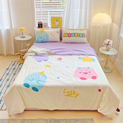 91家纺网 家纺一手货源 找家纺 （总）海岛哥哥 2025新款A类平网大版云朵棉嵌绳边单夏被