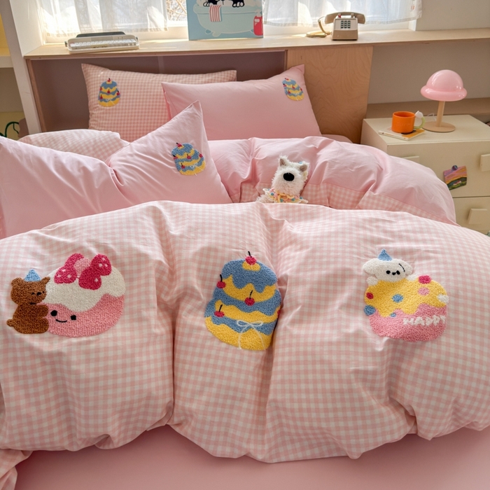 91家纺网 家纺一手货源 找家纺 如意朵2025新款全棉毛巾绣四件套 小甜品