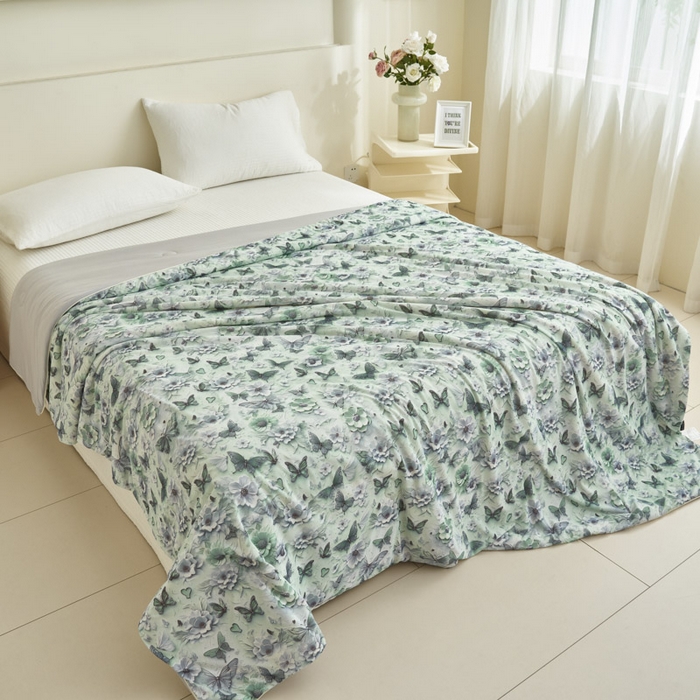 91家纺网 家纺一手货源 找家纺 子由家居 2025新款5D凉感大豆夏被 5D-蝴蝶纷飞