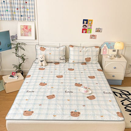 91家纺网 家纺一手货源 找家纺 川悦生活 2025新款大版冰豆豆凉豆豆凉席 格拉熊