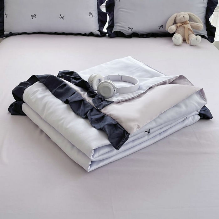 91家纺网 家纺一手货源 找家纺 绣女坊  2025新款水洗天丝夏被四件套 紫色蝴蝶结