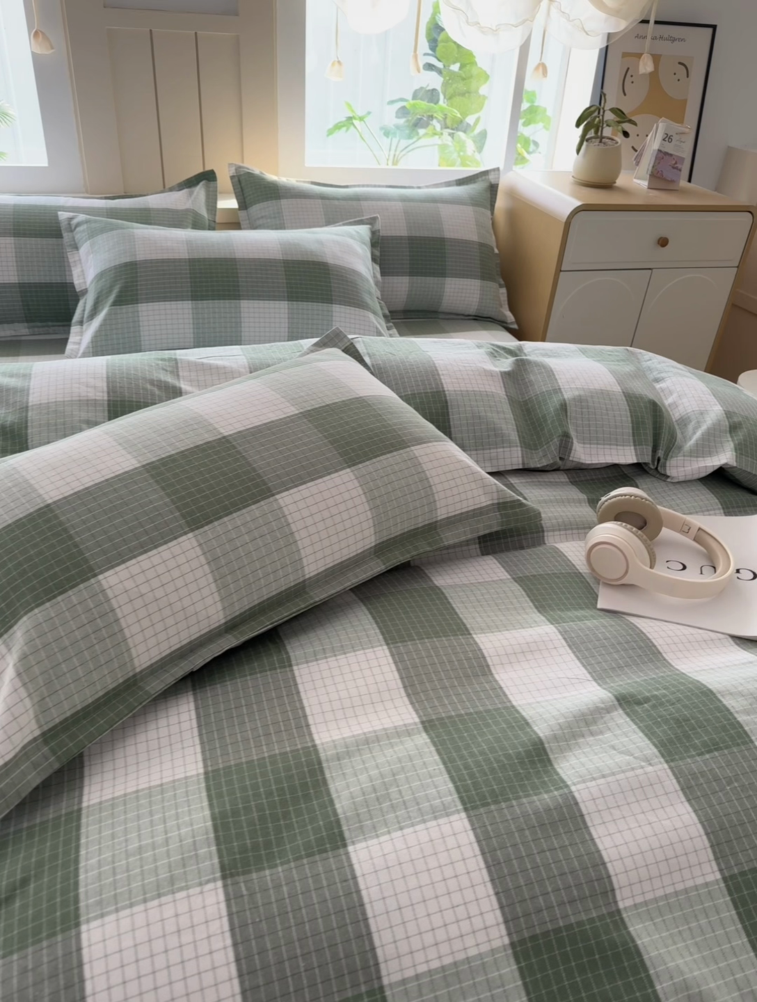 91家纺网 家纺一手货源 找家纺 金泰莱 2025新款色织老粗布四件套全棉四件套纯棉四件套 言格