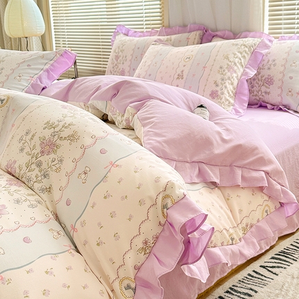 91家纺网 家纺一手货源 找家纺 （总）佳一家纺 2025新款亲肤水洗棉四件套系列