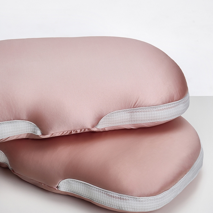 91家纺网 家纺一手货源 找家纺 昕科 2025新款丝光绵豆枕-异型护颈椭圆枕头羽丝棉成人颈椎枕芯 丝光绵豆枕-粉色