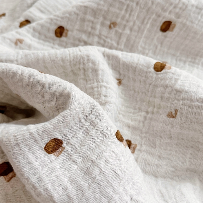 91家纺网 家纺一手货源 找家纺 BOSS 2025新款全棉纯棉皱皱纱儿童盖毯夏被  幼儿园夏被夏凉被空调被 小蘑菇