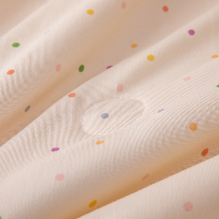 91家纺网 家纺一手货源 找家纺 南北家居 2025新款针织棉双层纱夏被四件套 晨露波点