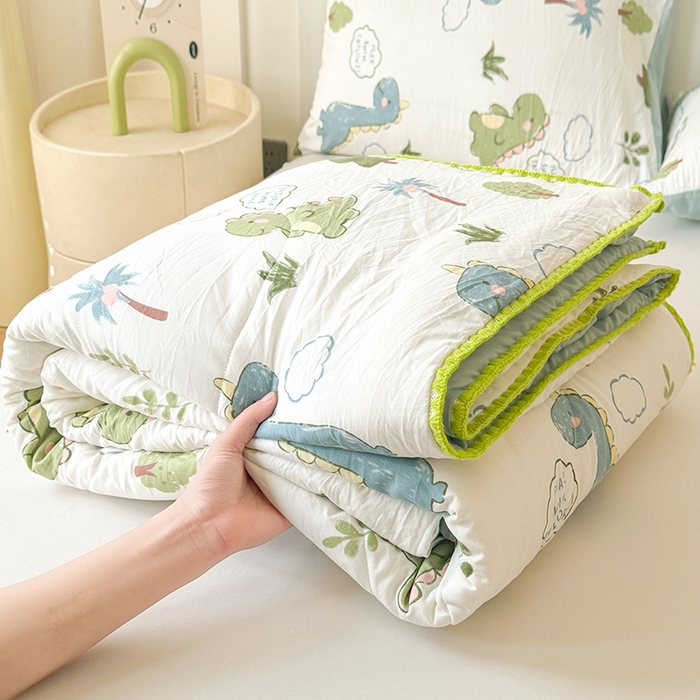 91家纺网 家纺一手货源 找家纺 （总）熙宴家纺 2025新款A类水洗双层纱100%新疆棉花印花夏被空调被夏凉被