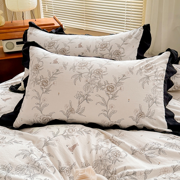 91家纺网 家纺一手货源 找家纺 佳一家纺 2025新款亲肤水洗棉四件套系列 花恋