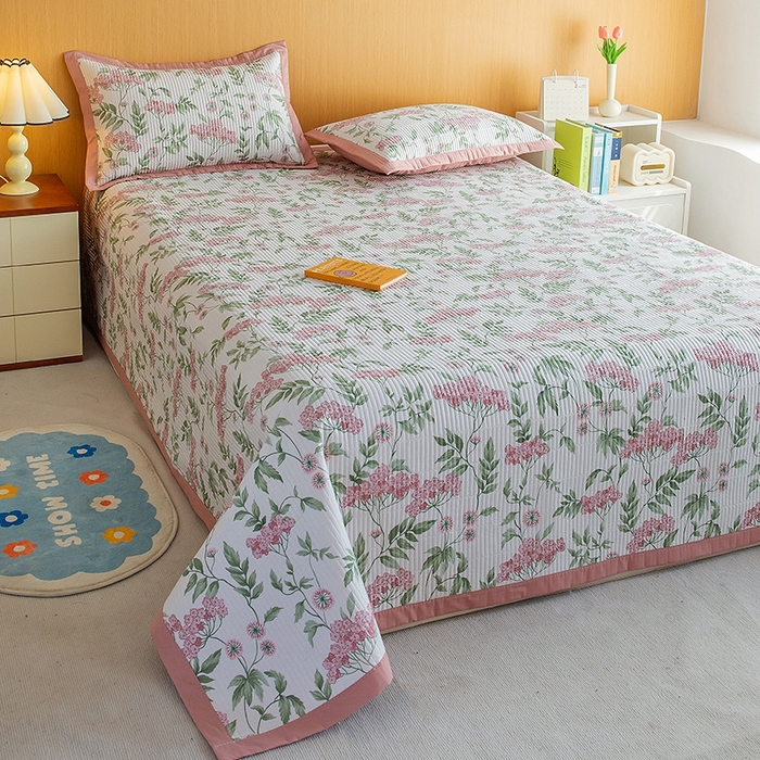 91家纺网 家纺一手货源 找家纺 晨晨家纺2025新款双面全棉夏被四件套 萱梦