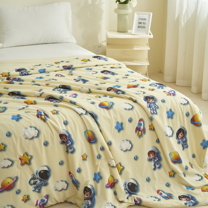 91家纺网 家纺一手货源 找家纺 子由家居 2025新款5D凉感大豆夏被 5D-太空人