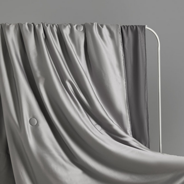 91家纺网 家纺一手货源 找家纺 AB家纺2025新品A类莱赛尔双拼50天丝空调夏被四件套 烟灰-摩登灰