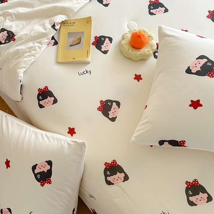 91家纺网 家纺一手货源 找家纺 麦伦家居 2025新款云柔针织棉大豆夏凉被 蝴蝶结女孩