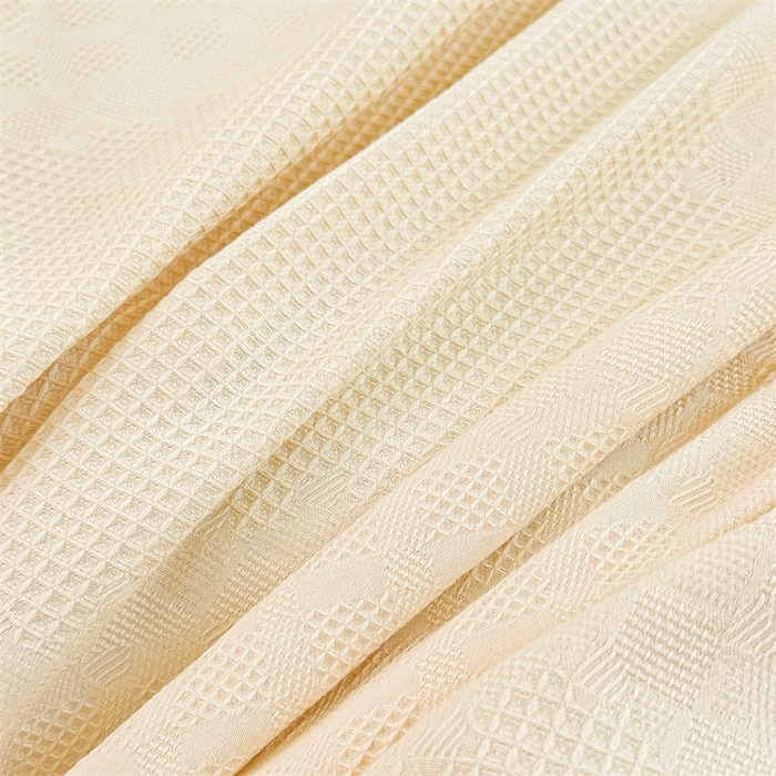 91家纺网 家纺一手货源 找家纺 曼町家居 2025新款全棉华夫格床笠 珍珠白