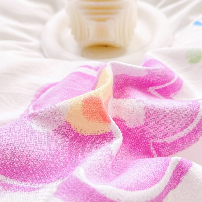 91家纺网 家纺一手货源 找家纺 佳一家纺 2025新款亲肤水洗棉四件套系列 夏日如花