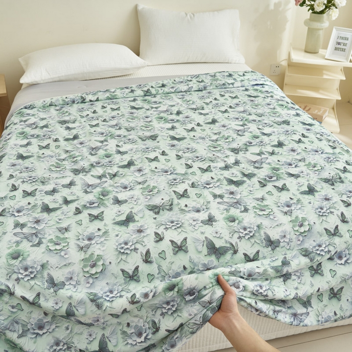 91家纺网 家纺一手货源 找家纺 子由家居 2025新款5D凉感大豆夏被 5D-蝴蝶纷飞