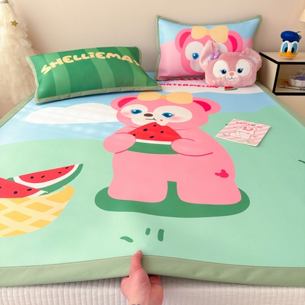 典曼家纺 2025春夏新款A类凉感冰丝迪士尼凉席席子 西瓜玲娜贝儿