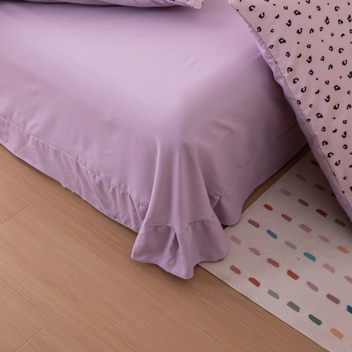 91家纺网 家纺一手货源 找家纺 南北家居 2025新款针织棉双层纱夏被四件套 紫纱绮梦