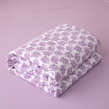 南北家居 2025新款针织棉双层纱夏被四件套 幻紫蝶影