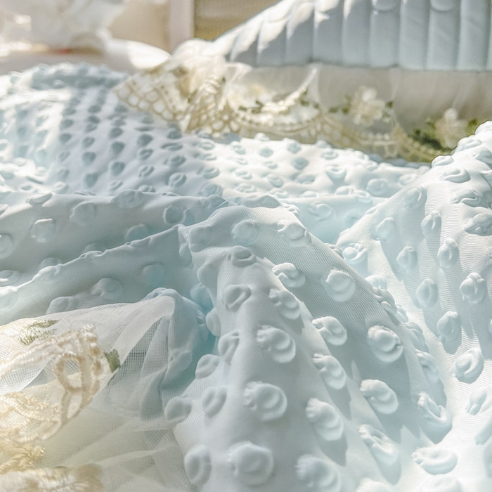 91家纺网 家纺一手货源 找家纺 恋尚 2025新款乳胶凉感床笠裙-甜朵【控价170起】 甜朵-清新蓝