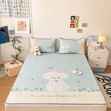 91家纺网 家纺一手货源 找家纺 川悦生活 2025新款大版冰豆豆凉豆豆凉席 奶狗汽水