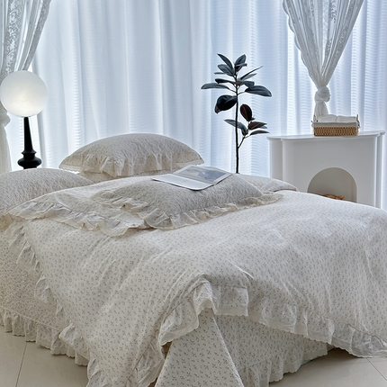 佰织鑫家居 2025新款全棉砂洗床盖款四件套-艾莎系列 小幸运