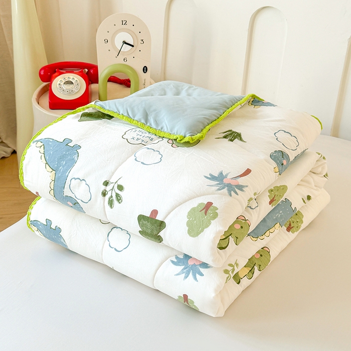 91家纺网 家纺一手货源 找家纺 （总）熙宴家纺 2025新款A类水洗双层纱100%新疆棉花印花夏被空调被夏凉被