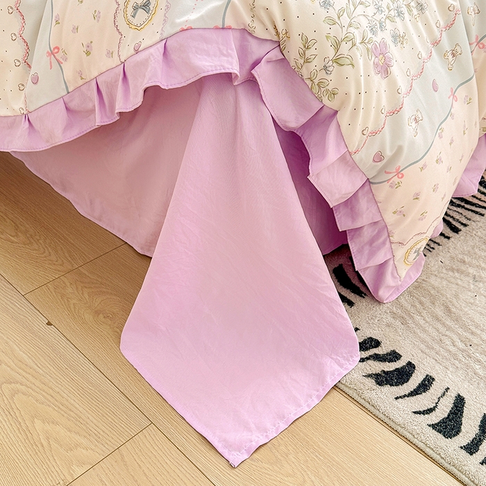 91家纺网 家纺一手货源 找家纺 佳一家纺 2025新款亲肤水洗棉四件套系列 遇见春天