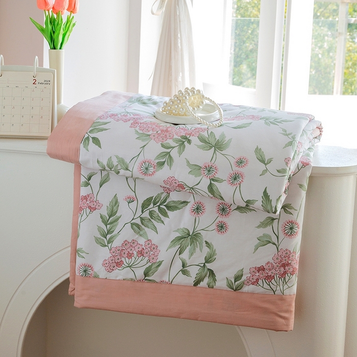 91家纺网 家纺一手货源 找家纺 晨晨家纺2025新款双面全棉夏被四件套 萱梦