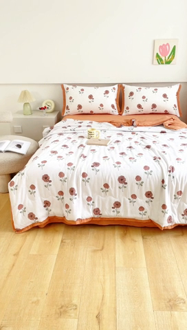 91家纺网 家纺一手货源 找家纺 南北家居 2025新款亲肤泡泡棉提花夏被 俏佳人