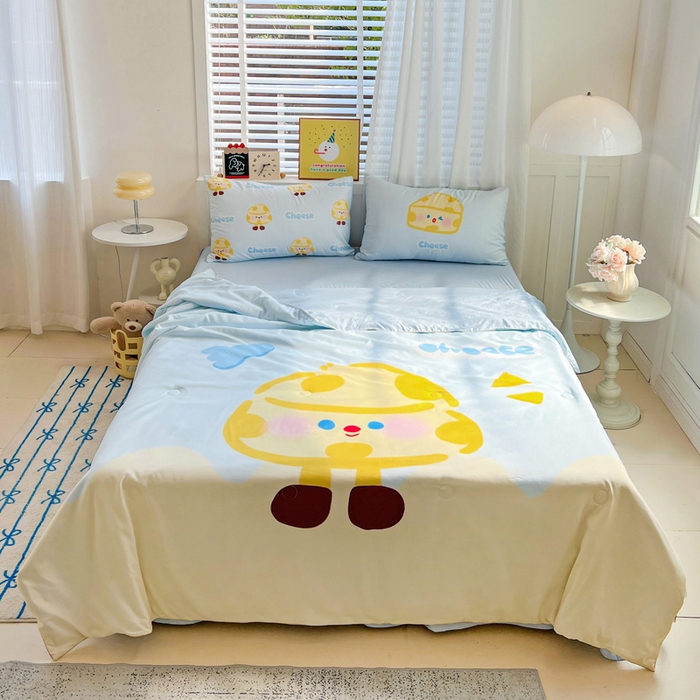 91家纺网 家纺一手货源 找家纺 （总）海岛哥哥 2025新款A类平网大版云朵棉嵌绳边单夏被