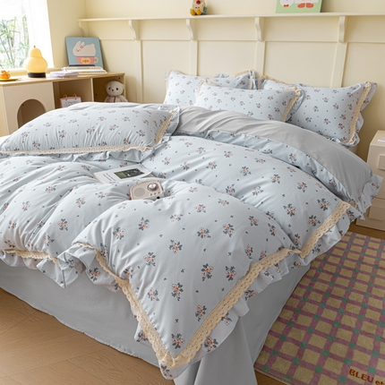 91家纺网 家纺一手货源 找家纺 （总）南北家居 2025新款A类宝宝棉双层纱系列四件套-花边款