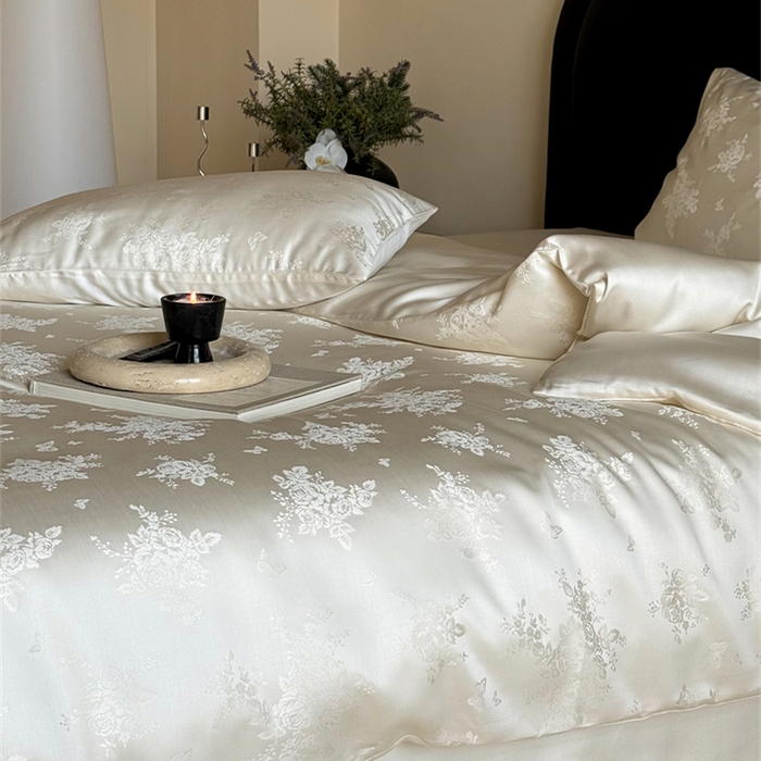 91家纺网 家纺一手货源 找家纺 FORTWO2025新款60支兰精天丝浮雕提花四件套		 仙本娜