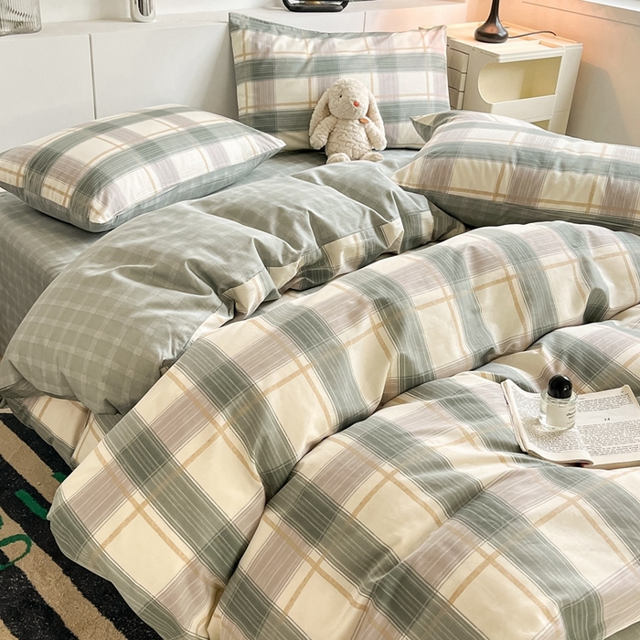 91家纺网 家纺一手货源 找家纺 吉象2025新款全棉印花北欧极简四件套系列 布里克