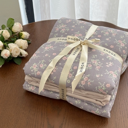 91家纺网 家纺一手货源 找家纺 （总）黛馨  2025新款全棉A类小清新双层纱四件套