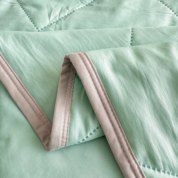 91家纺网 家纺一手货源 找家纺 薇玛仕 2025新款外贸款纯色亲肤磨毛超声波空调被 湖水蓝