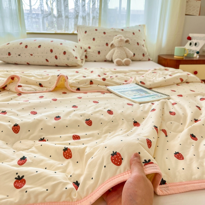 91家纺网 家纺一手货源 找家纺 （总）葡萄家 2025新款A类母婴级大豆纤维牛奶丝针织棉夏凉被空调被-系列二