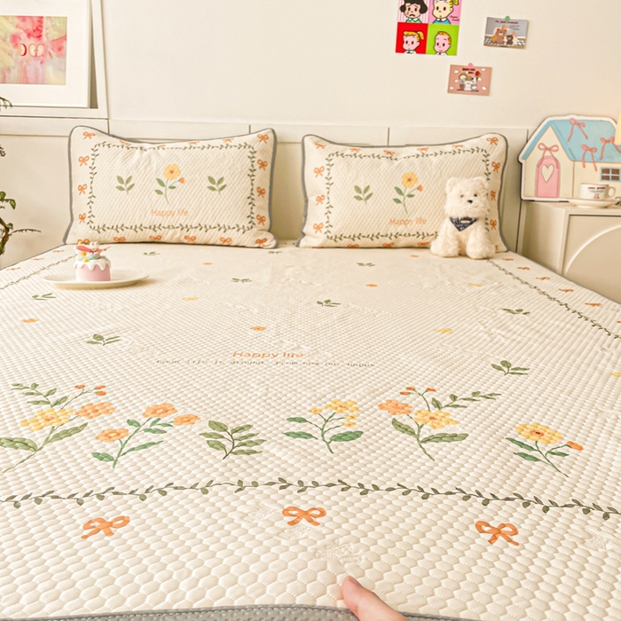 91家纺网 家纺一手货源 找家纺 川悦生活 2025新款大版冰豆豆凉豆豆凉席 春之少女