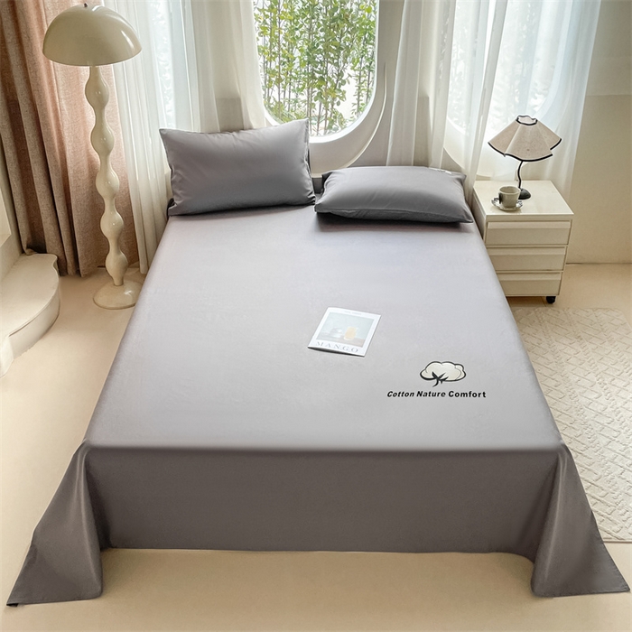 91家纺网 家纺一手货源 找家纺 布卢姆床垫 2025新款全棉纯棉烫画全棉老粗布床单凉席 棉朵-深灰