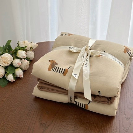 91家纺网 家纺一手货源 找家纺 （总）黛馨  2025新款全棉A类小清新双层纱四件套