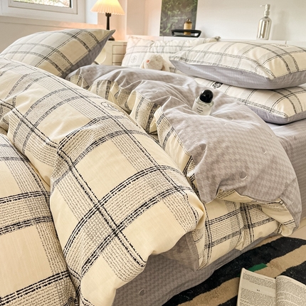 91家纺网 家纺一手货源 找家纺 （总）吉象2025新款全棉印花北欧极简四件套系列