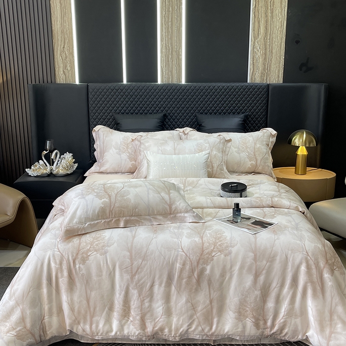 91家纺网 家纺一手货源 找家纺 莱豫2025新款50支莱赛尔天丝四件套 扶光