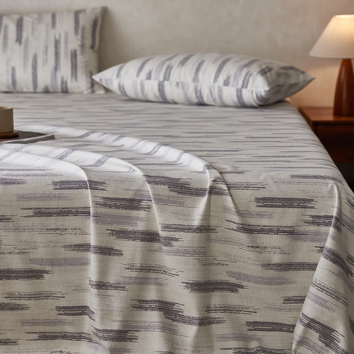 91家纺网 家纺一手货源 找家纺 千朵森2025新款A类全棉老粗布床单三件套 山光