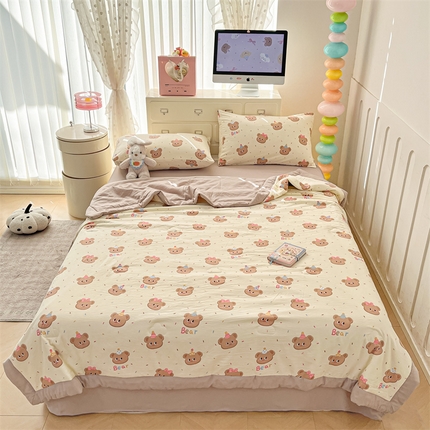 美梦里 2025新款A类水洗棉棉花夏被 夏凉被空调被 小熊泡芙