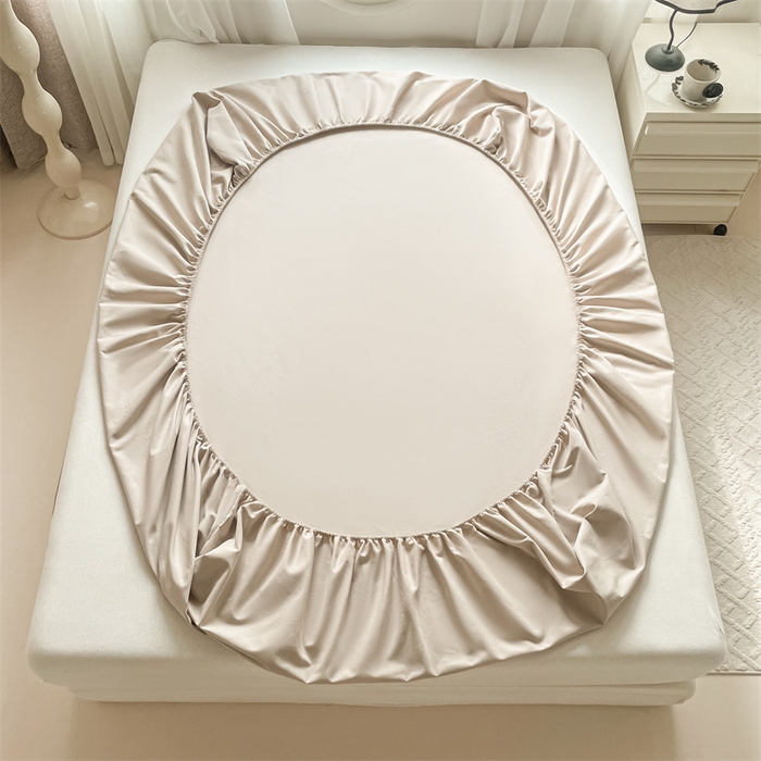 91家纺网 家纺一手货源 找家纺 布卢姆床垫 2025新款全棉烫画全棉老粗布床笠 棉朵-卡其