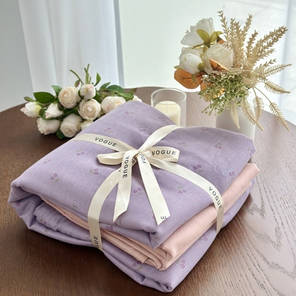 91家纺网 家纺一手货源 找家纺 （总）黛馨家居2025新款全棉A类小清新双层纱四件套-系列二