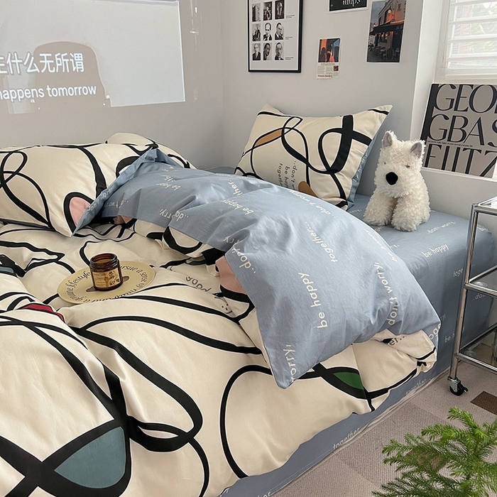 91家纺网 家纺一手货源 找家纺 （总）吉象2025新款全棉印花北欧极简四件套系列