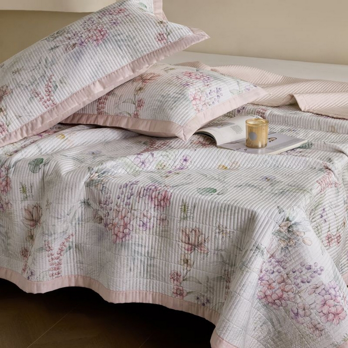 91家纺网 家纺一手货源 找家纺 黛舒家居2025新款天丝水洗印花夏被床盖三件套 繁花之恋