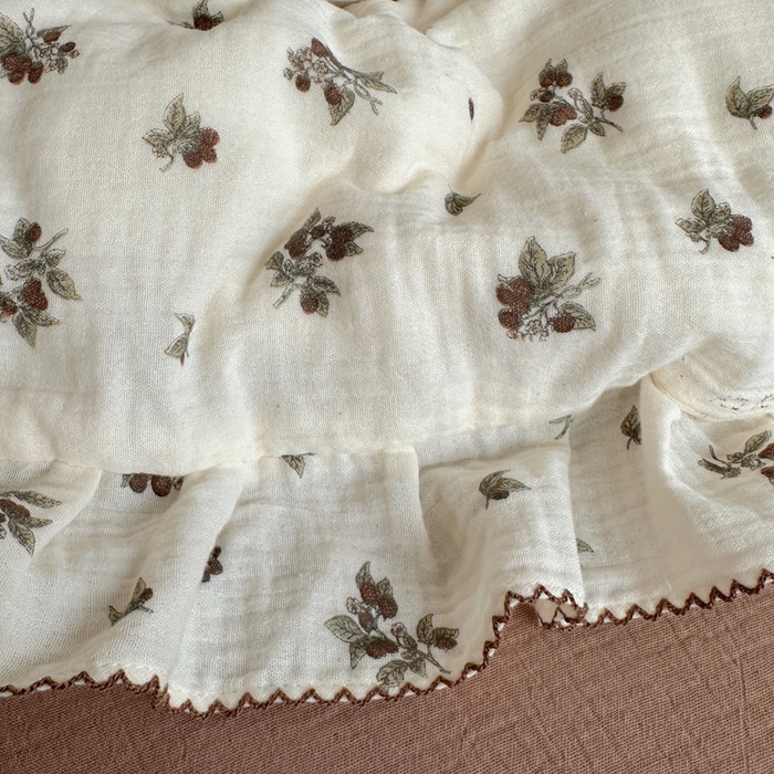 91家纺网 家纺一手货源 找家纺 2025新韩版花边全棉双层皱皱纱布四件套 清冷紫葡萄